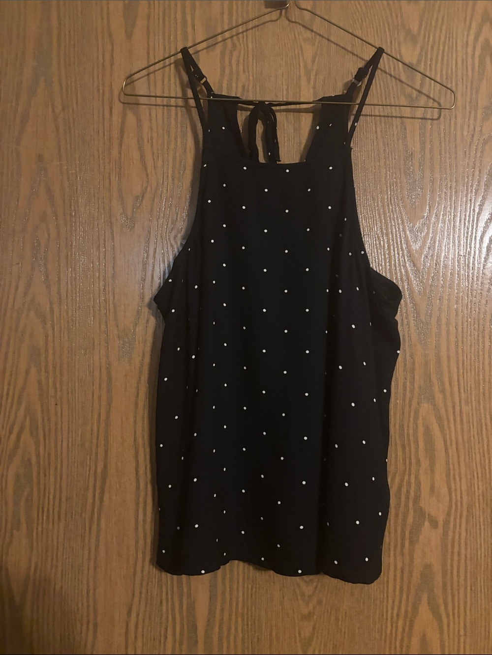 Hollister Women's Black Polka Dot Halter Tank Top Size M
